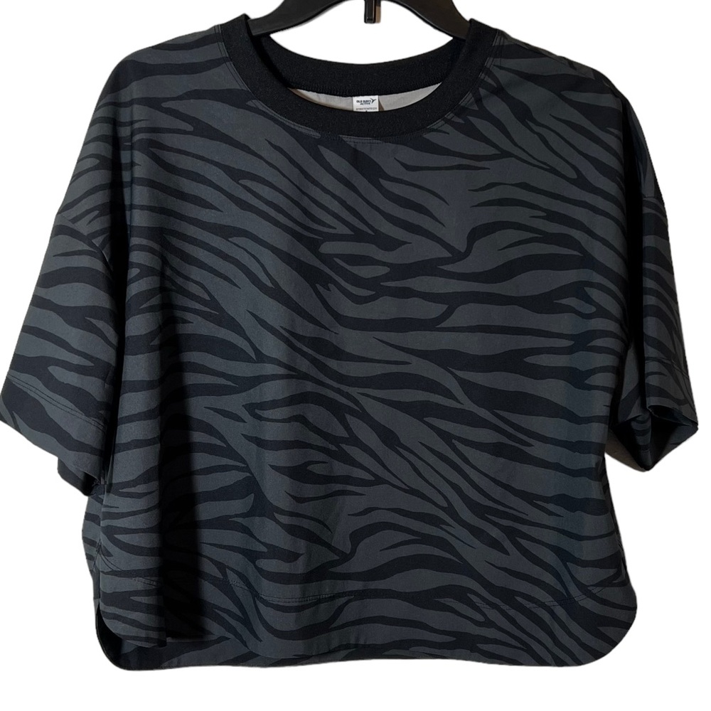 Old Navy StretchTech Tee Quick Dry Zebra Print Active Short Sleeve Top